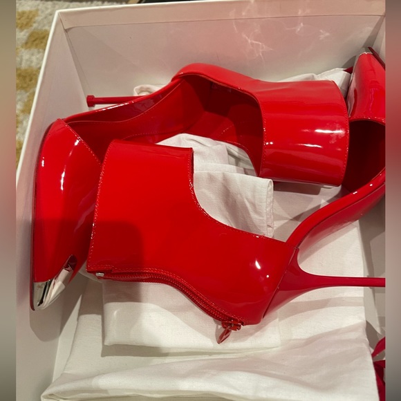 NWB Alexander McQueen Women's Red Patent Leather D'Orsay Pumps Shoes Size 7.5 - Picture 3 of 7